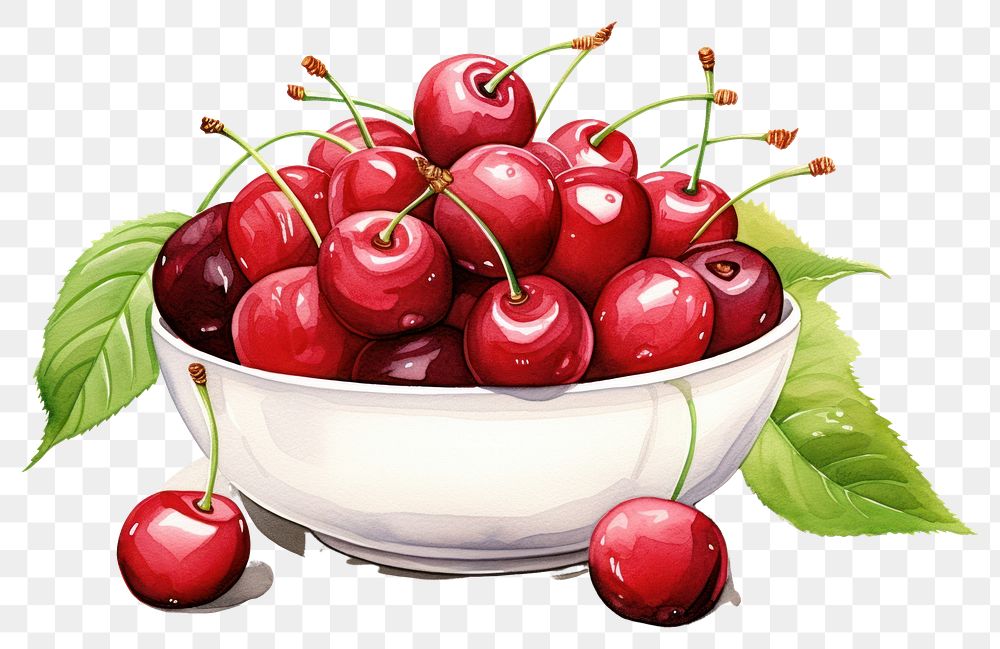 PNG Cherry fruit plant food. AI generated Image by rawpixel.