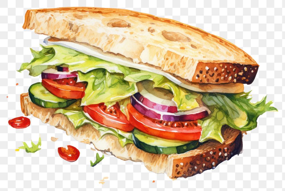 PNG Sandwich bread lunch food.