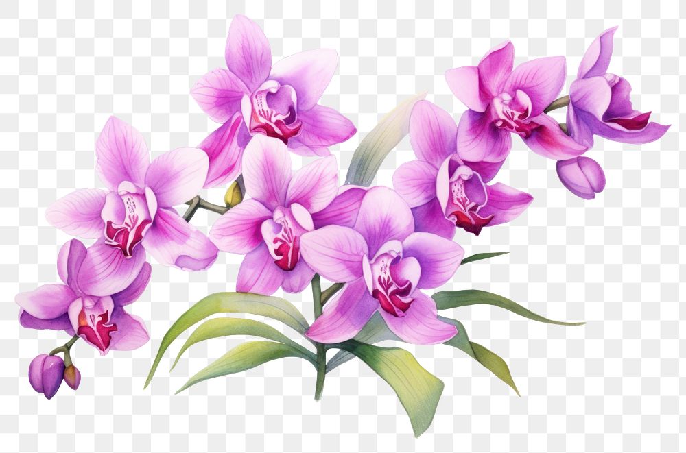 PNG Orchid flower plant inflorescence. AI generated Image by rawpixel.