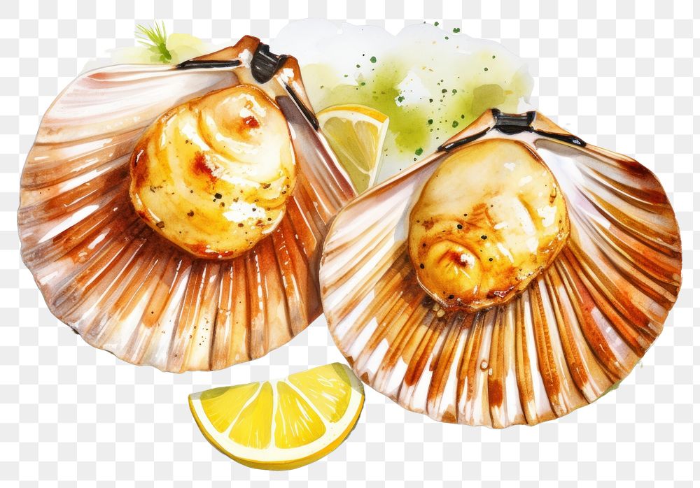 PNG Seashell seafood fruit clam. AI generated Image by rawpixel.