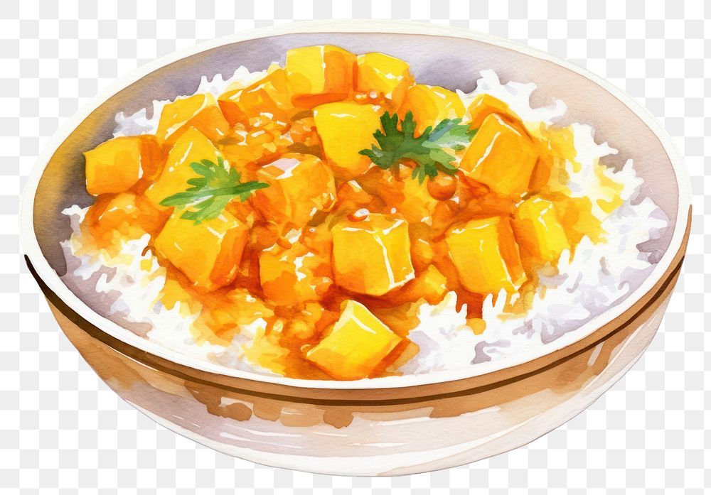 PNG Curry plate food meal. AI generated Image by rawpixel.