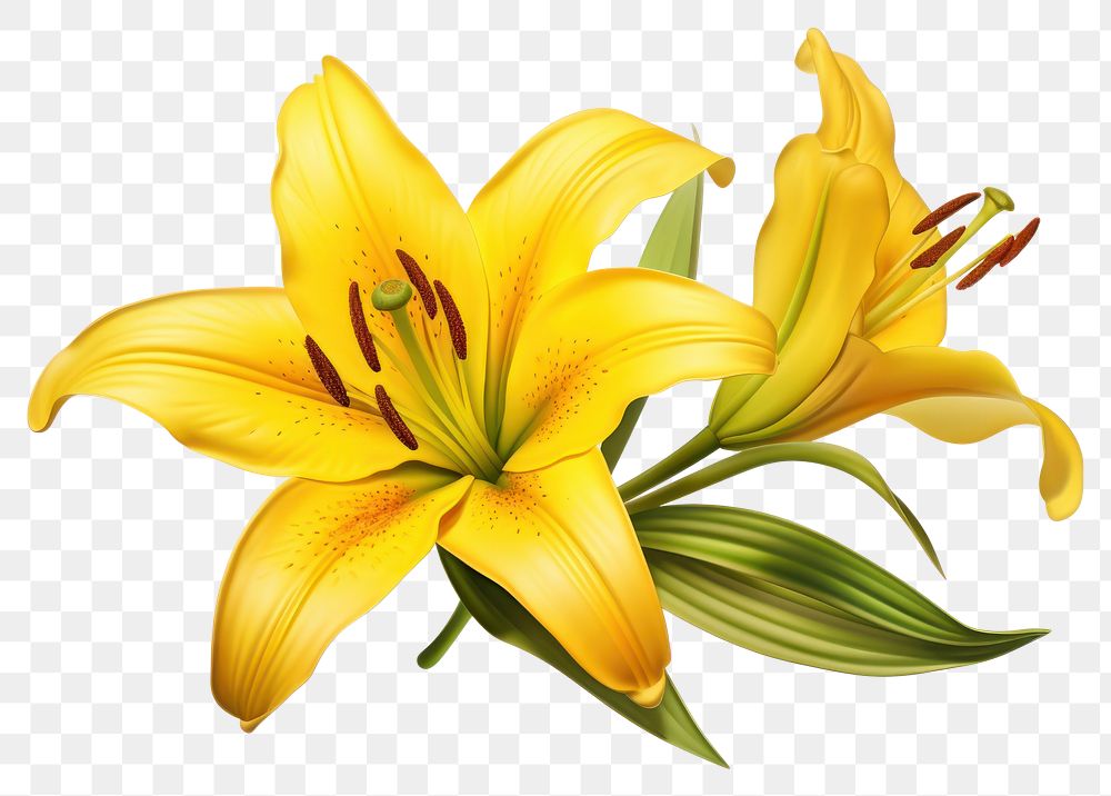 PNG Flower lily yellow plant. 