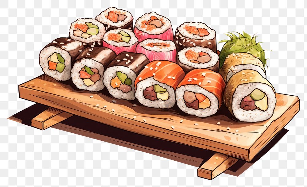 PNG Sushi food rice meal transparent background