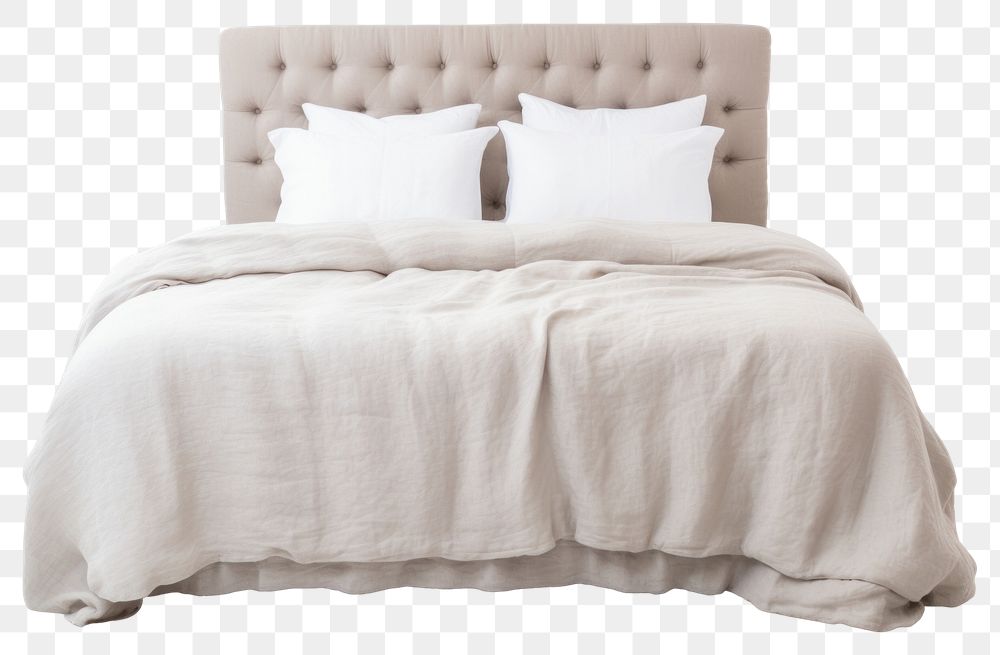 PNG Linens bed comfortable furniture. AI generated Image by rawpixel.