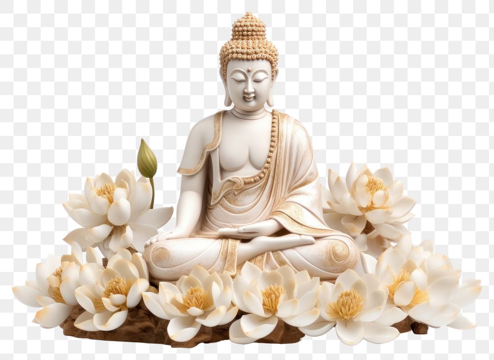 PNG Flower statue buddha plant. AI generated Image by rawpixel.