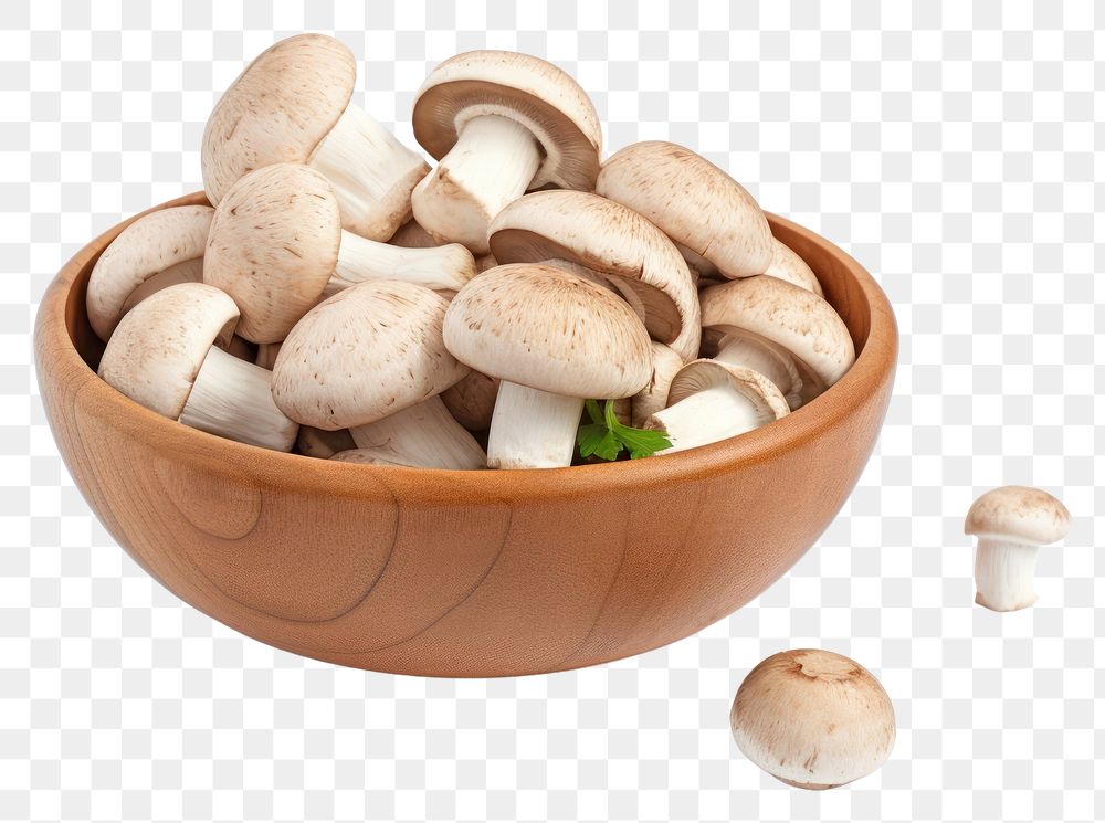 PNG Mushroom bowl ingredient vegetable. AI generated Image by rawpixel.
