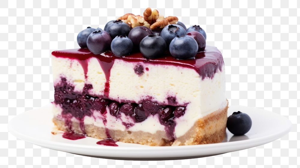 PNG Blueberry cake cheesecake dessert transparent background