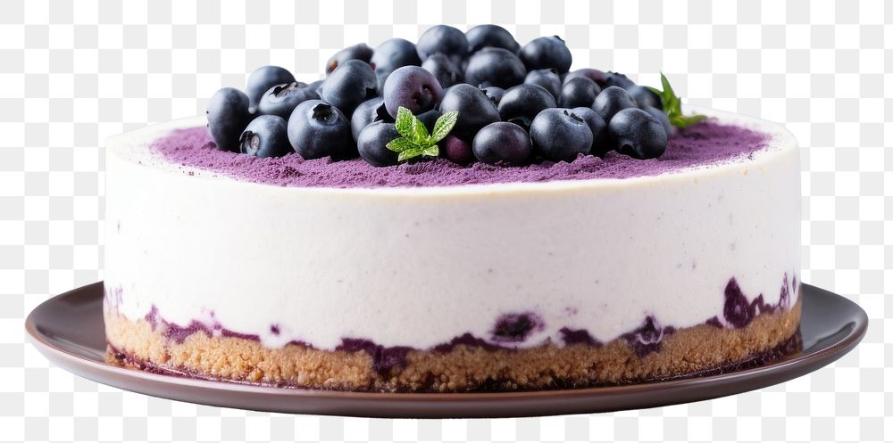 PNG Blueberry cake cheesecake dessert transparent background