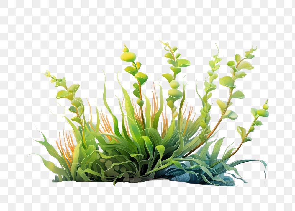 PNG Seaweed, digital paint illustration. AI generated image