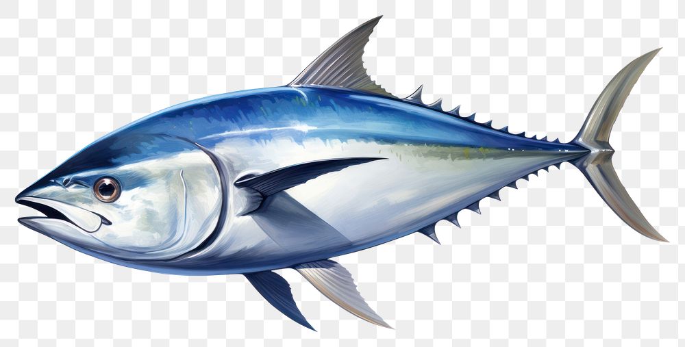 PNG Animal fish tuna, digital paint illustration. AI generated image