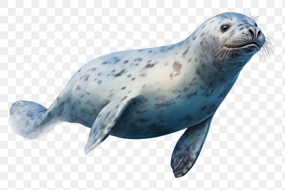 PNG Seal animal mammal underwater, digital paint illustration. AI generated image