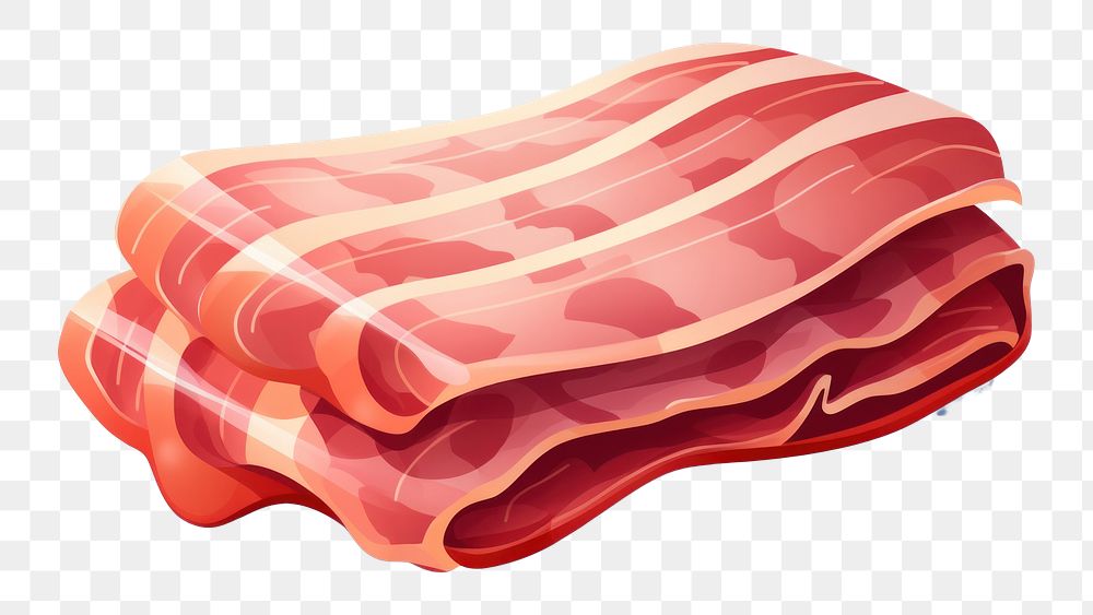 PNG Bacon meat pork food. AI generated Image by rawpixel.