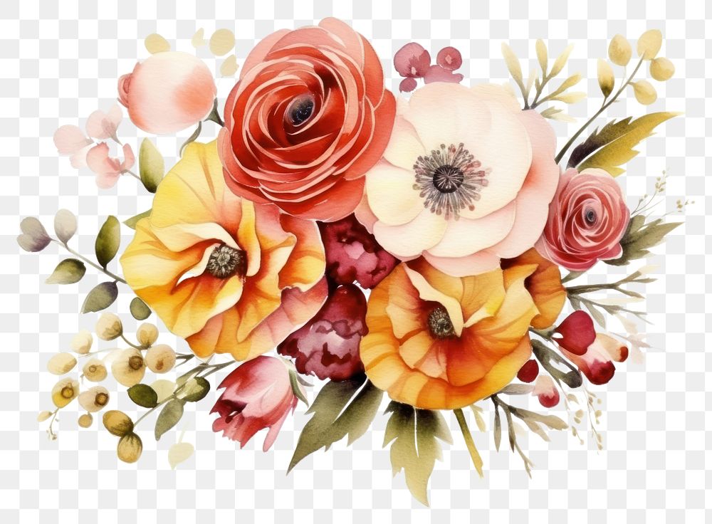 PNG Painting pattern flower plant. AI generated Image by rawpixel.