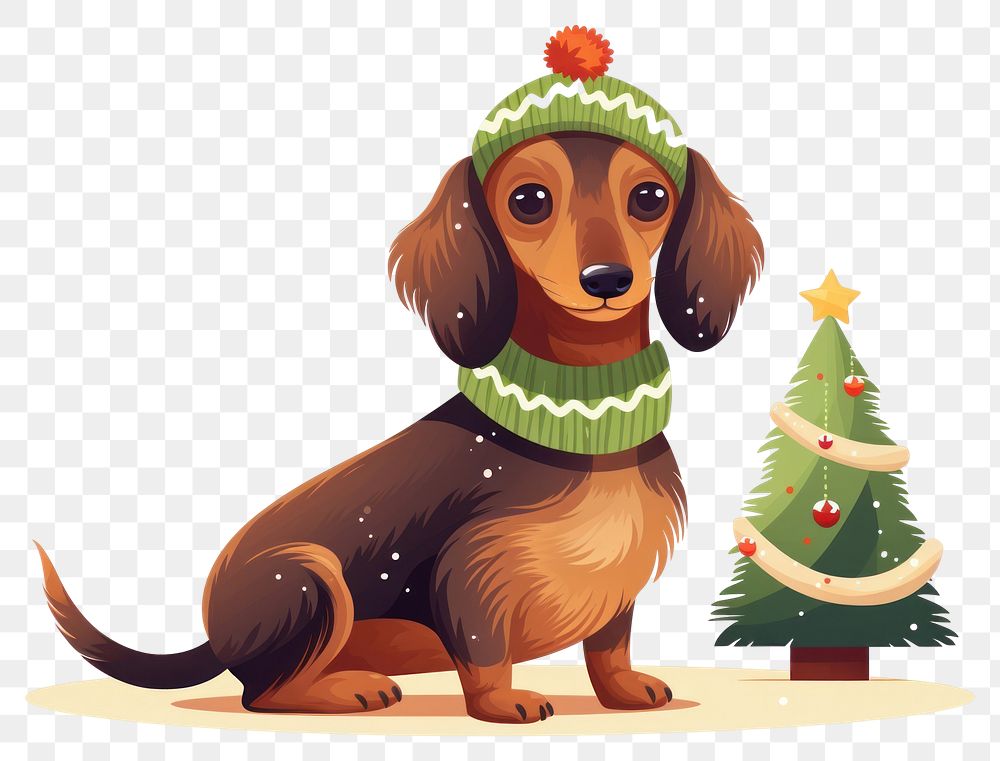 PNG Christmas dachshund animal mammal. AI generated Image by rawpixel.