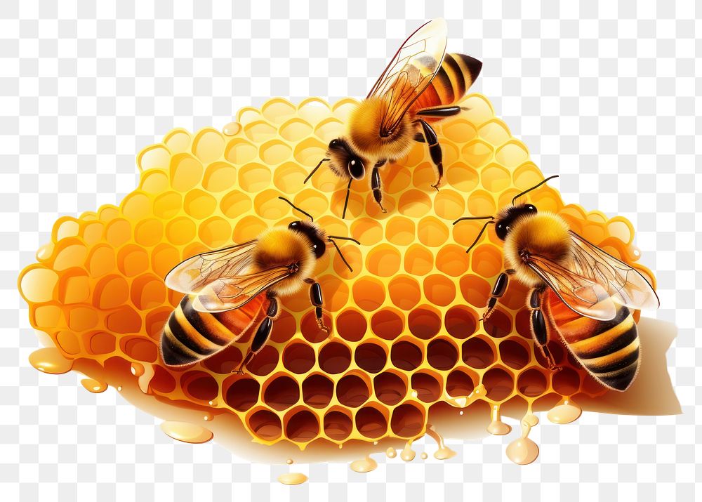 PNG Honeycomb bee beehive animal. AI generated Image by rawpixel.