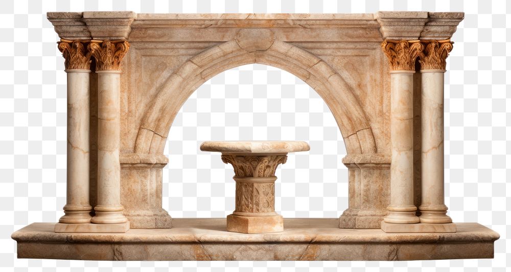 PNG Altar architecture white background archaeology. AI generated Image by rawpixel.