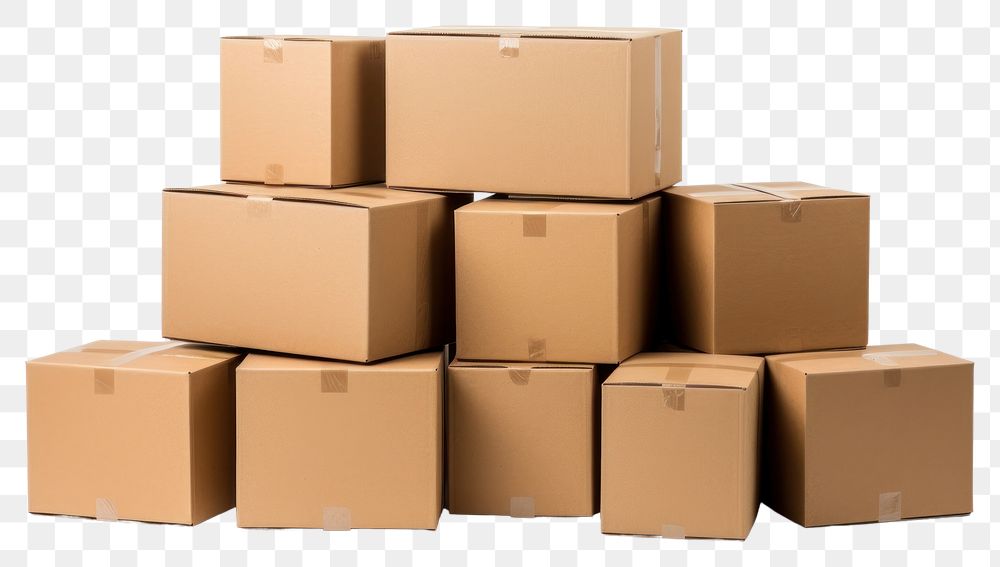 PNG Cartons cardboard box white background. AI generated Image by rawpixel.