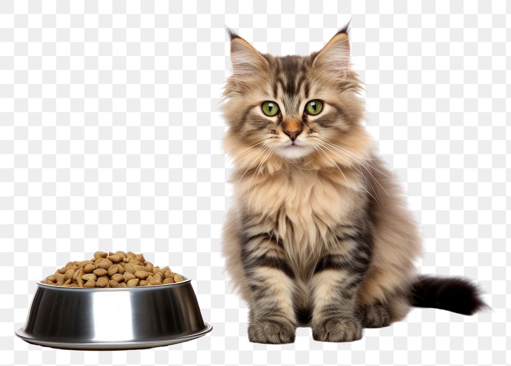 PNG Dry food cat mammal animal kitten. AI generated Image by rawpixel.