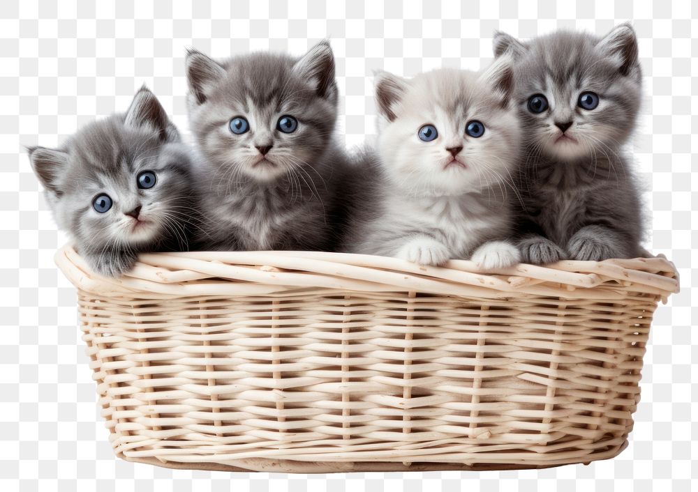 PNG Kitten mammal animal basket. AI generated Image by rawpixel.