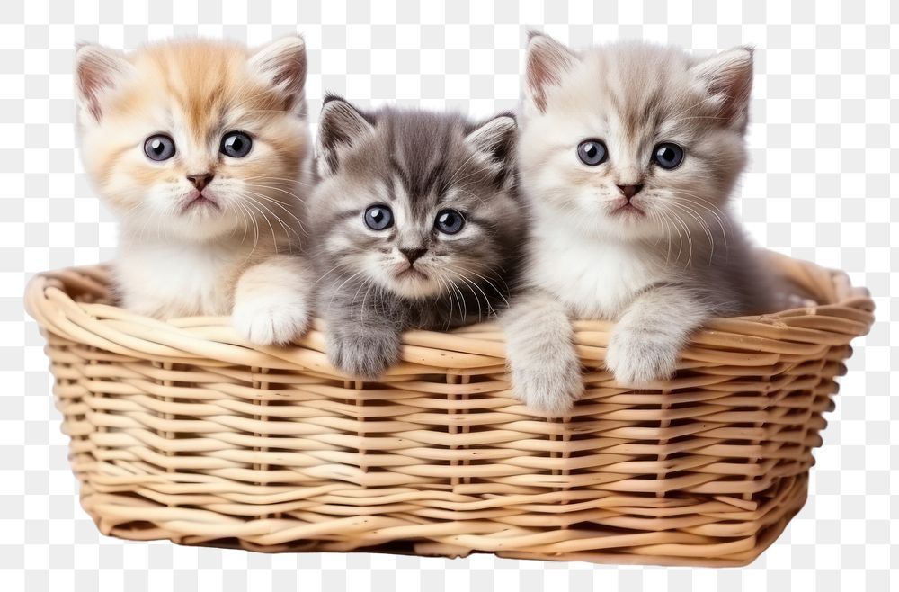 PNG Kitten mammal animal basket. AI generated Image by rawpixel.