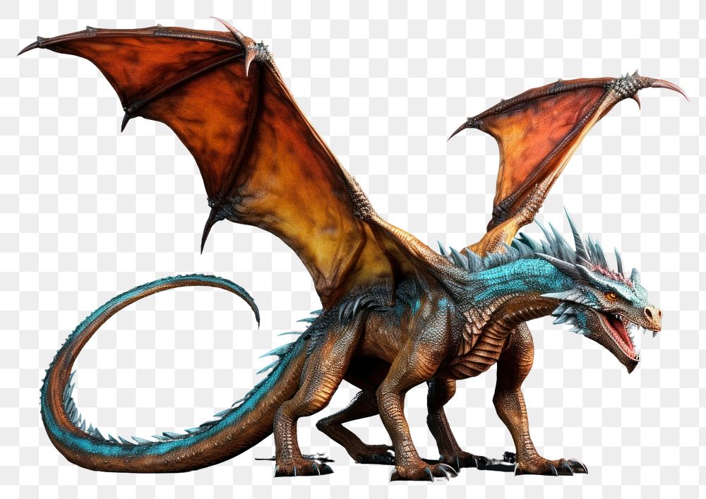 PNG Dinosaur animal dragon extinct. AI generated Image by rawpixel.