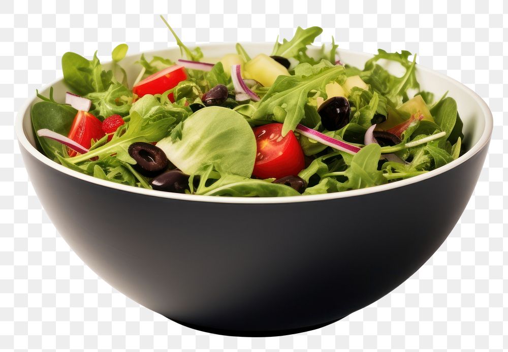 PNG Bowl vegetable arugula salad transparent background
