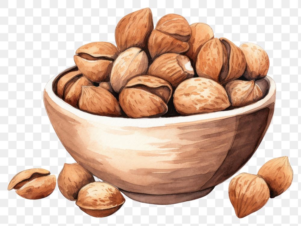 PNG Bowl nut food white background. AI generated Image by rawpixel.