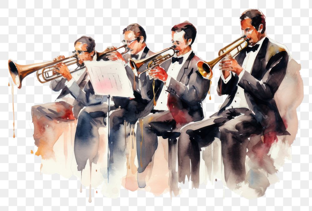 PNG Musician trumpet adult togetherness. AI generated Image by rawpixel.