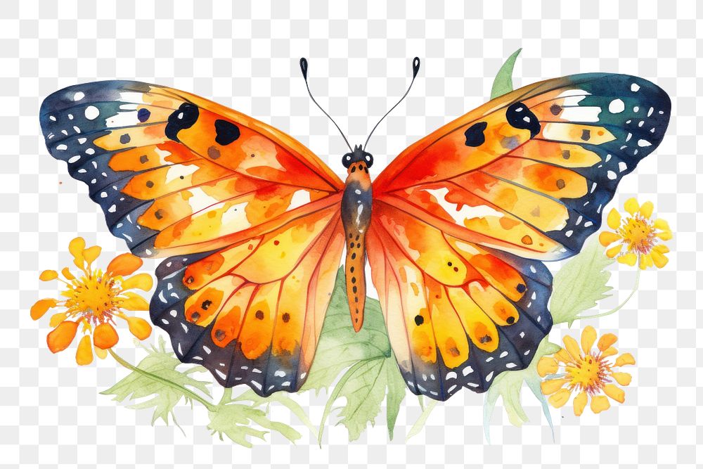 PNG Butterfly insect animal flower. 