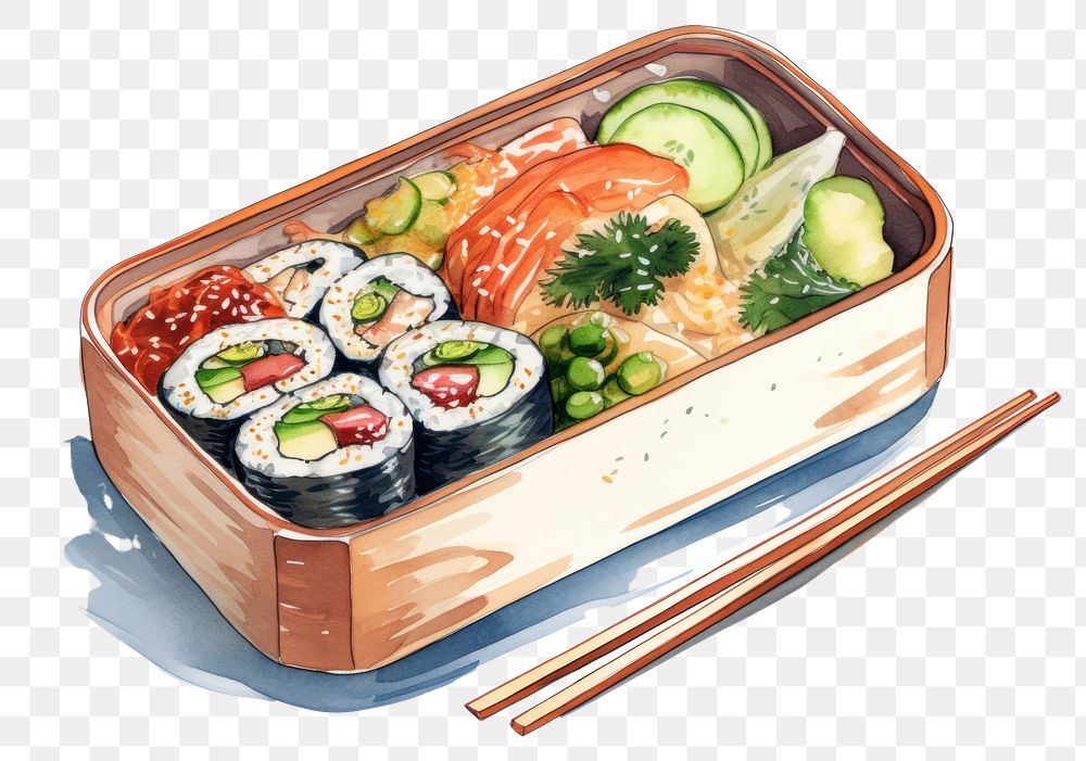 PNG Food chopsticks lunch sushi. AI generated Image by rawpixel.
