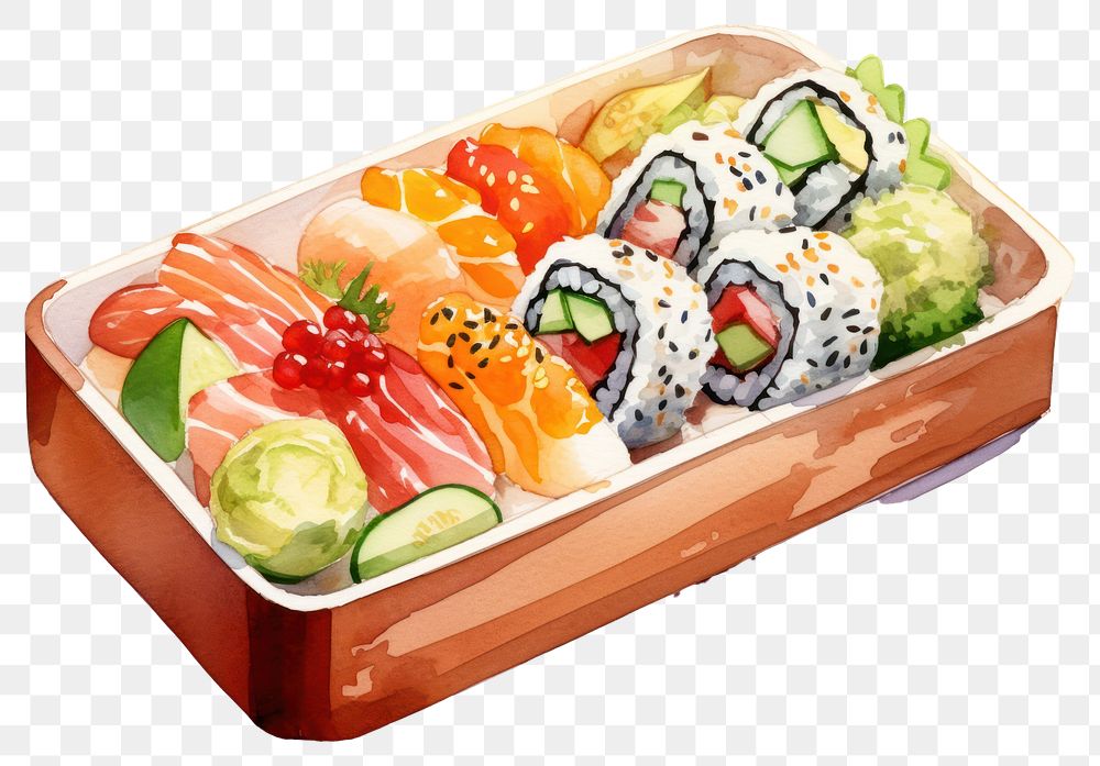 PNG Sushi lunch food meal. AI generated Image by rawpixel.