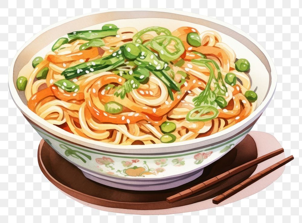 PNG Food chopsticks spaghetti noodle. AI generated Image by rawpixel.