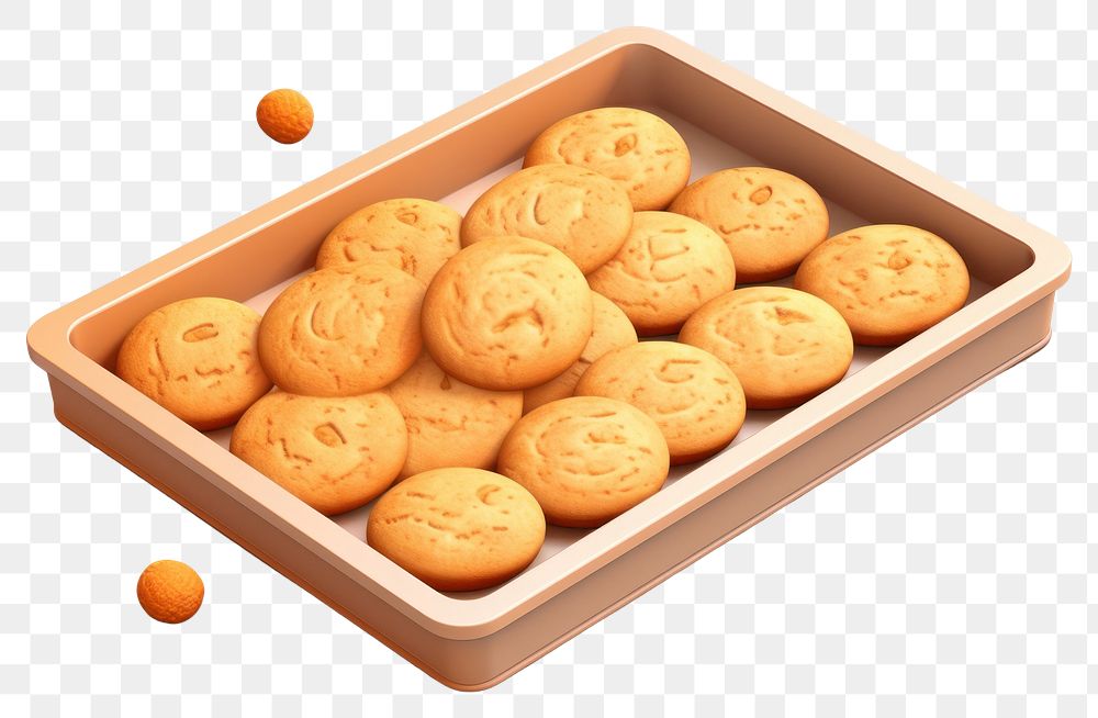 PNG Cookie biscuit food tray. AI generated Image by rawpixel.