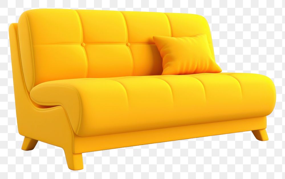 PNG  Furniture armchair yellow sofa. AI generated Image by rawpixel.