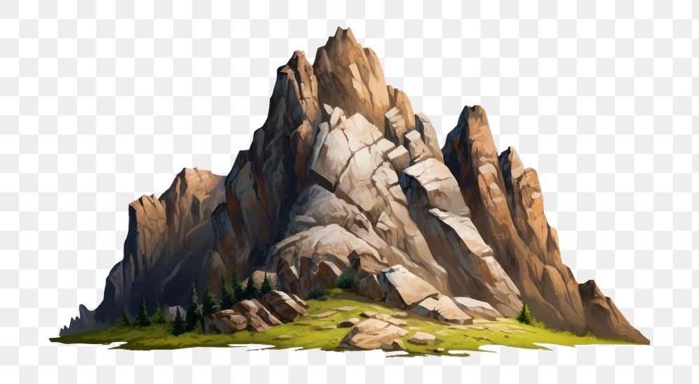 PNG Mountain landscape outdoors cartoon. AI generated Image by rawpixel.