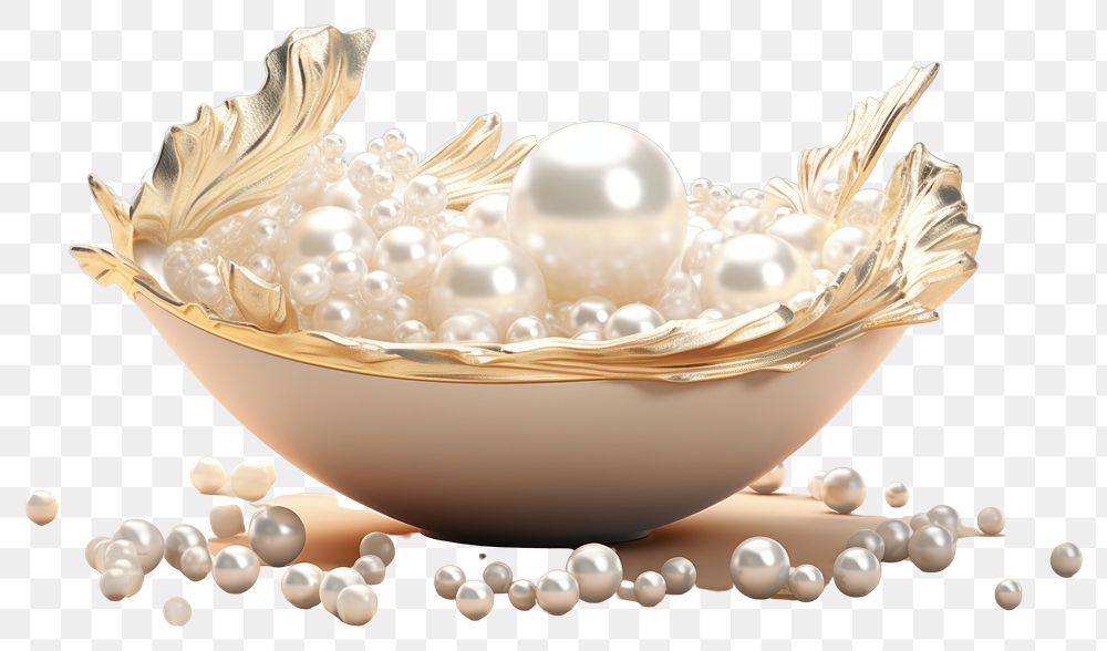 PNG Pearl jewelry luxury bowl. AI generated Image by rawpixel.