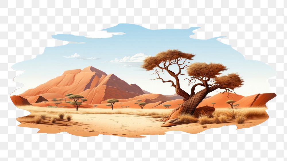 PNG Landscape outdoors cartoon desert. AI generated Image by rawpixel.