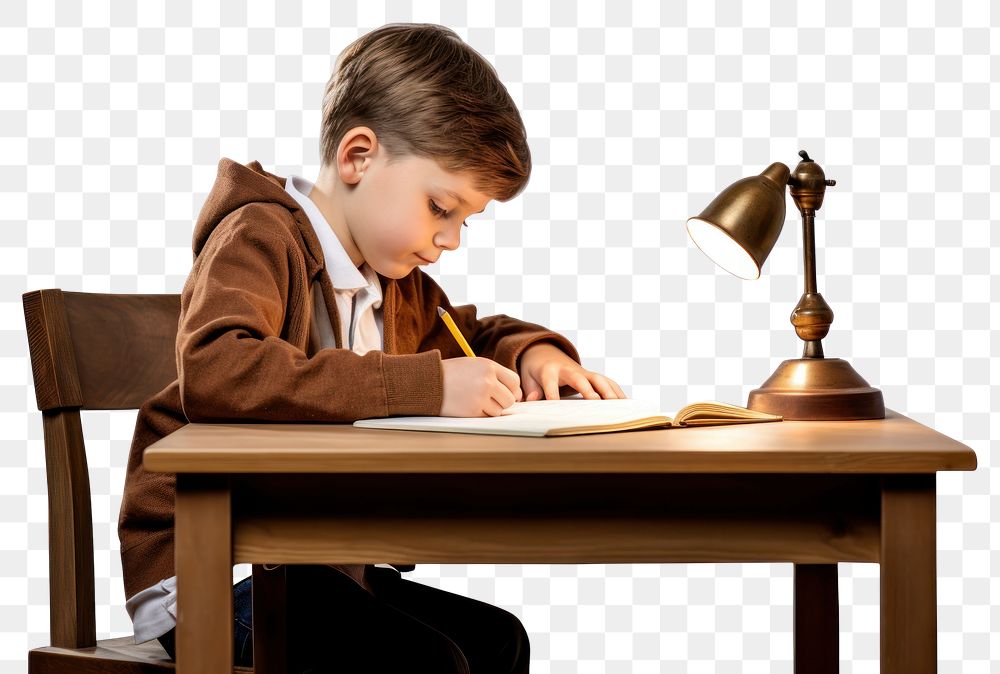 PNG Sitting reading writing child. AI generated Image by rawpixel.