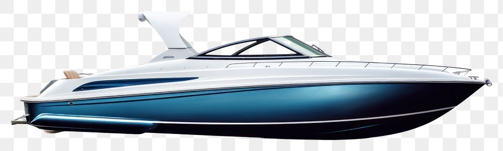 White Speedboat Cartoon Illustration PNG Images