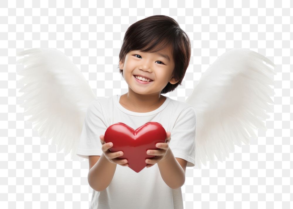 PNG Smiling holding flying angel. AI generated Image by rawpixel.