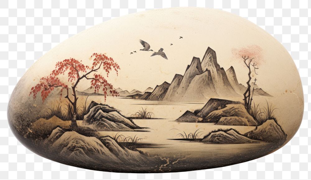 PNG Painting art creativity porcelain. AI generated Image by rawpixel.