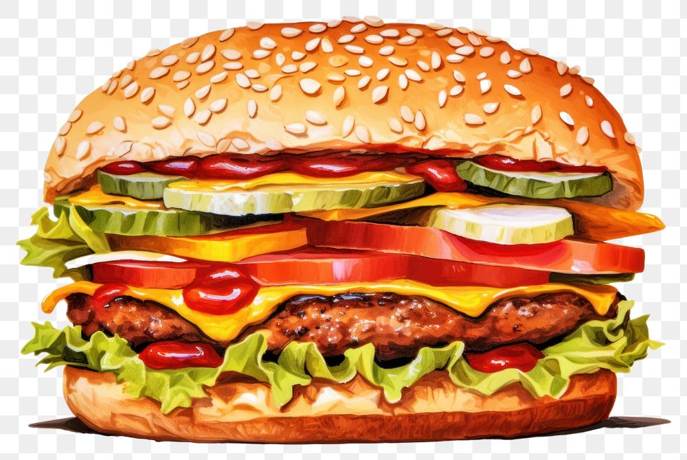 PNG Burger food hamburger transparent background