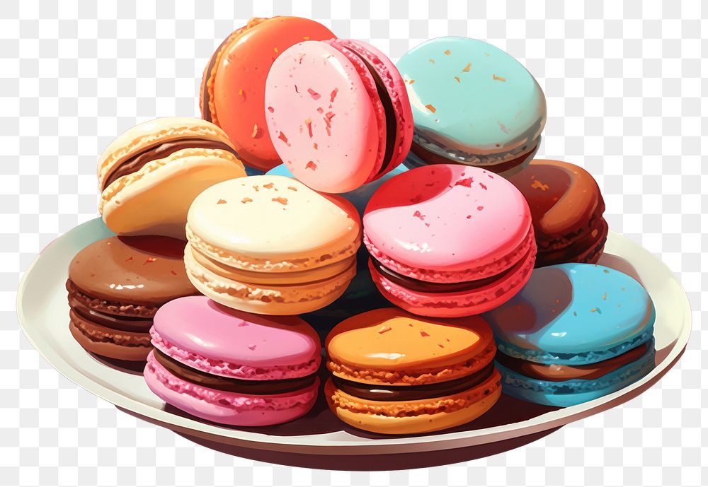 PNG Macarons food confectionery arrangement. 