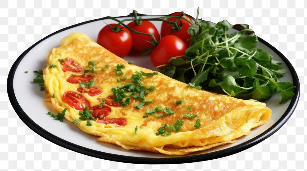 PNG Omelette plate food egg. AI generated Image by rawpixel.