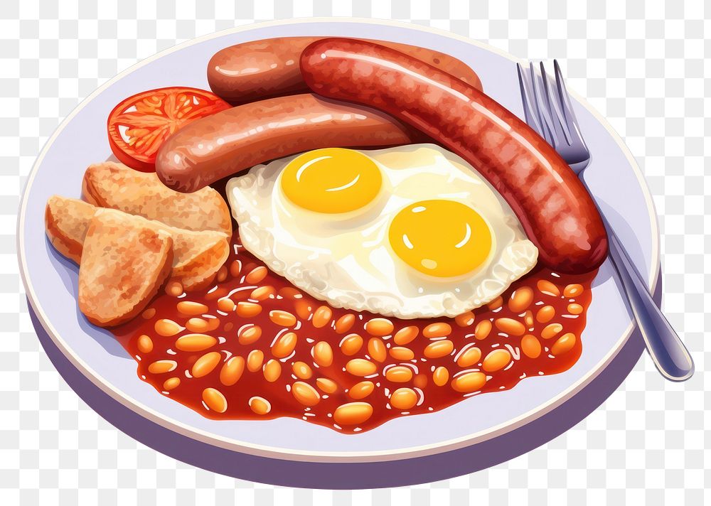 PNG Plate breakfast food egg. AI generated Image by rawpixel.