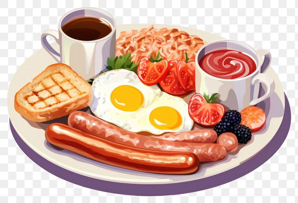 PNG Breakfast plate brunch food. AI generated Image by rawpixel.
