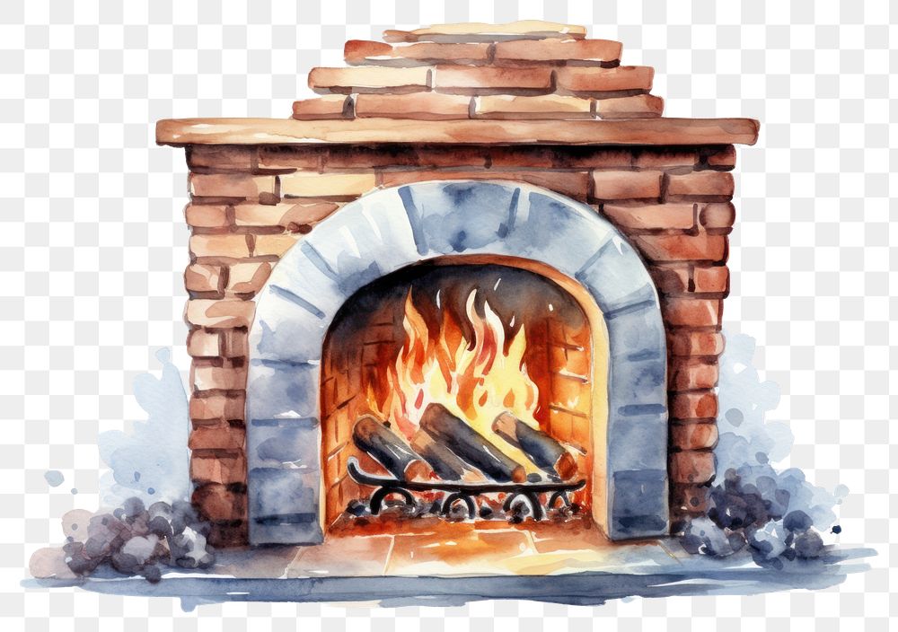 PNG Fireplace hearth architecture creativity. AI generated Image by rawpixel.