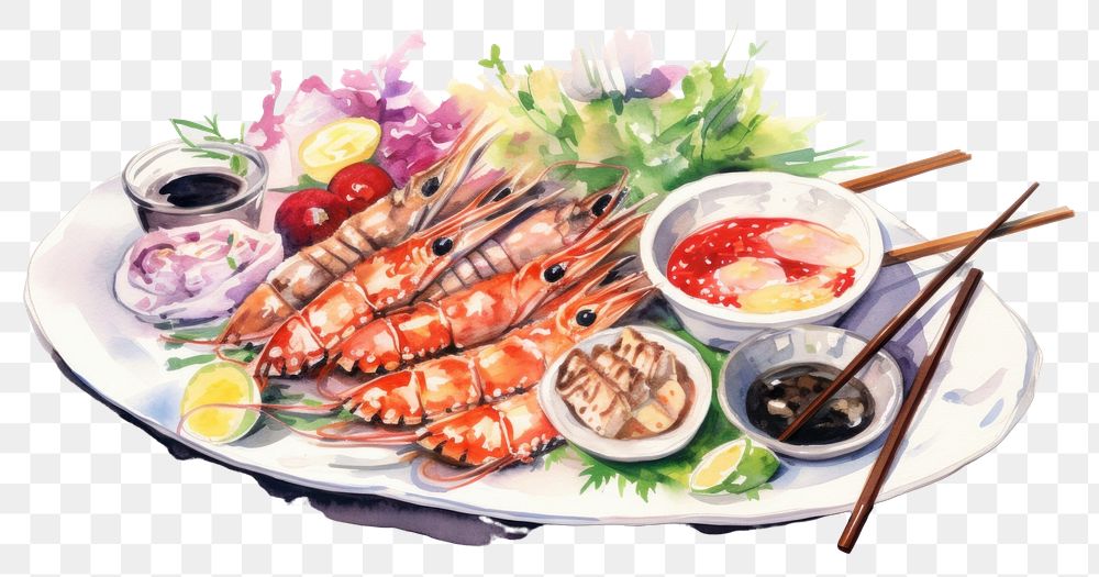 PNG Food seafood lobster plate. AI generated Image by rawpixel.