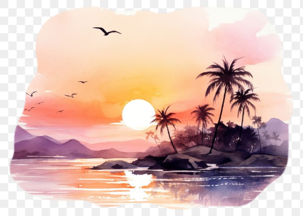 PNG Landscape outdoors nature sunset. AI generated Image by rawpixel.