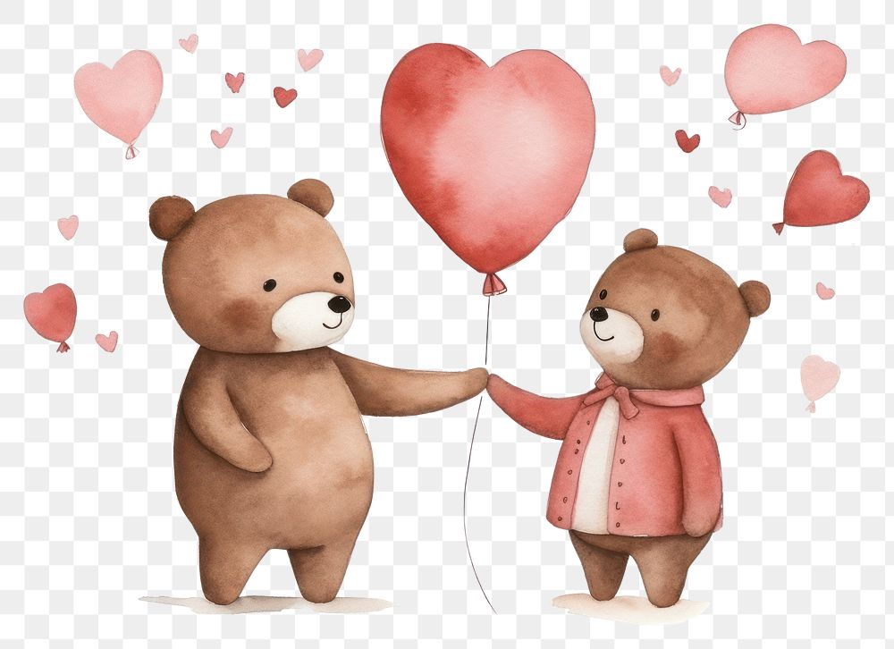 two teddy bears in love drawing